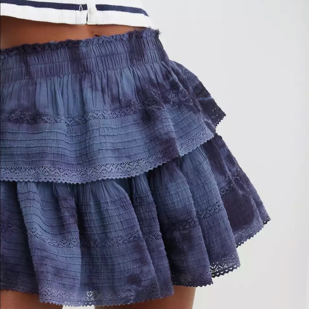 Aerie Rock 'n' Ruffle Tie Dye Mini Skirt